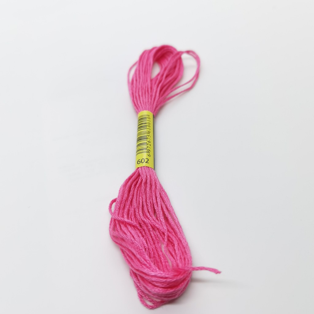 6 Skeins DMC 602 603 604 605 606 Thread Cross Stitch Premium Rainbow ...
