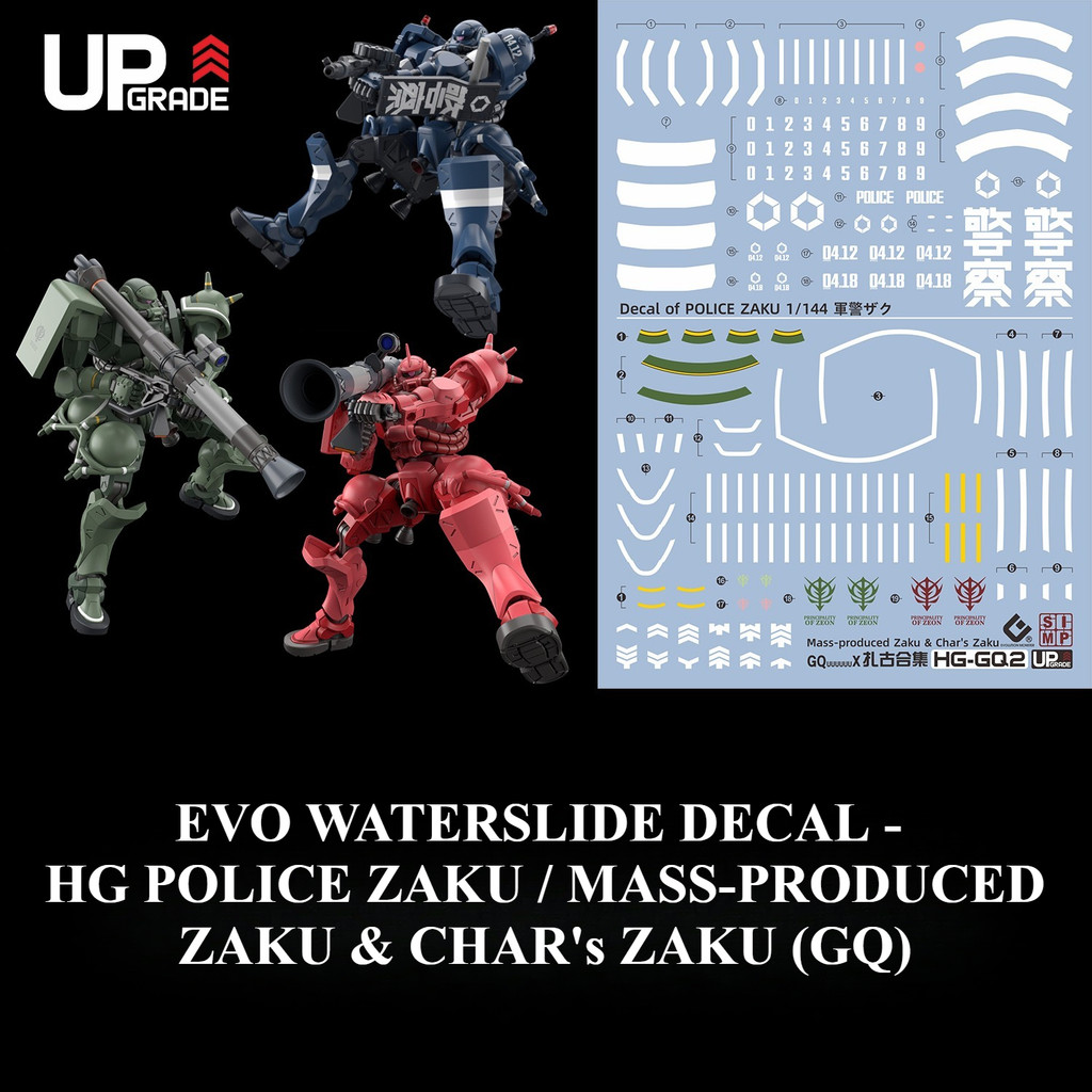 [EVO] Waterslide Decal - [HGGQ2] HG 1/144 Police Zaku / Mass-produced ...