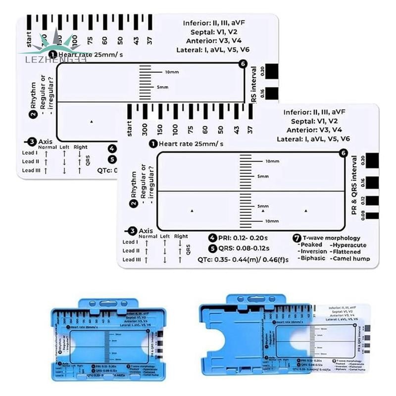 Righello ECG Portatile 7 Step - Per Interpretazione Elettrocardiogramma | In PVC Trasparente, Con Scatola - Foto 4