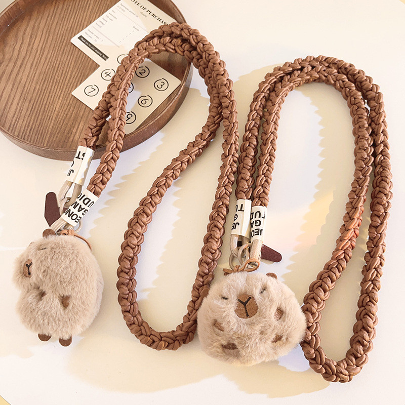 Cartoon Small Capybara Pendant on the Side Phone Case Lanyard Twist ...