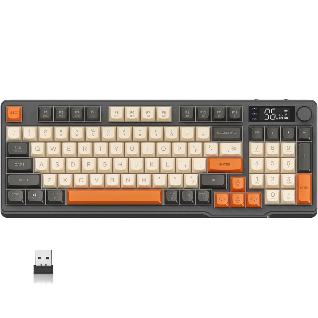 FREEWOLF M75 Dual-Mode Draadloos Toetsenbord Bluetooth + 2.4G - 82 Toetsen Gradient PBT