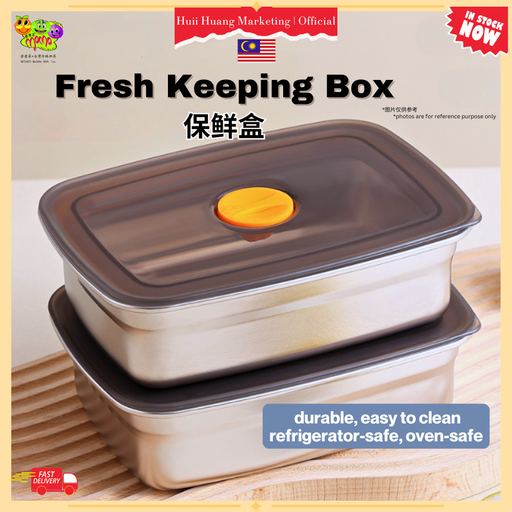 Stainless Steel Food Container with Lid Rectangle Fresh Keeping Box ...