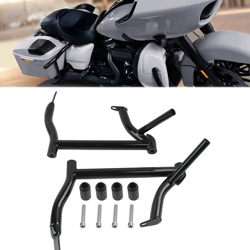 Motorcycle Black Saddlebag Guard Rails Bag Guards For Harley Road Glide ...
