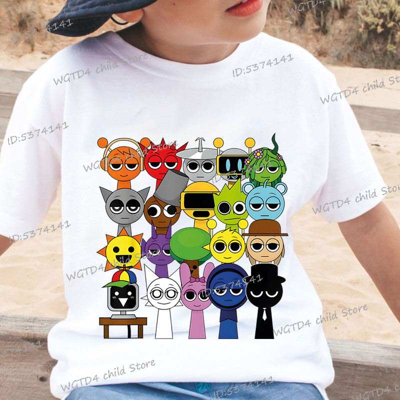 Funny Anime Sprunki Incredibox Game Children T-shirts Cartoon Sprunki ...