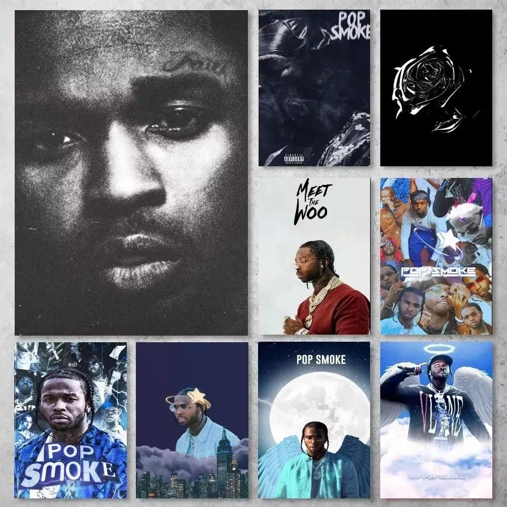 Poster Pop Smoke Rapper Cetakan Galeri Seni Dinding untuk Bilik Tinggal ...