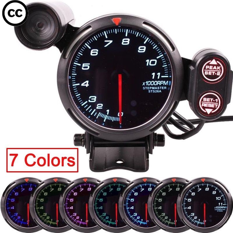 CC 80MM Tachometer RPM Gauge Stepper Motor 7 Color or Single Color ...