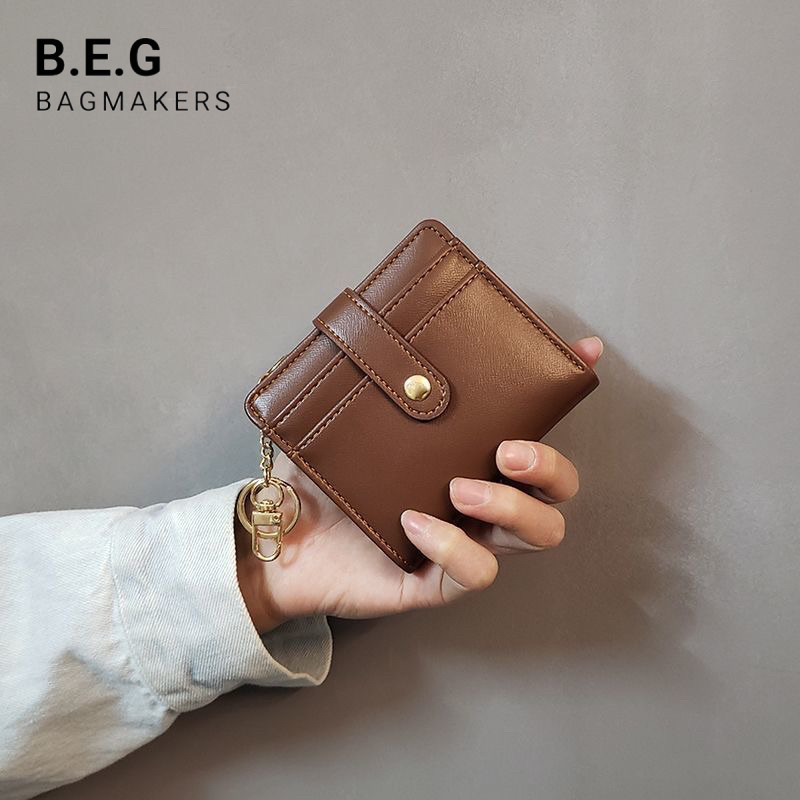 B.E.G Women Short Wallet Genuine Leather Multi-card Wallet Retro ...