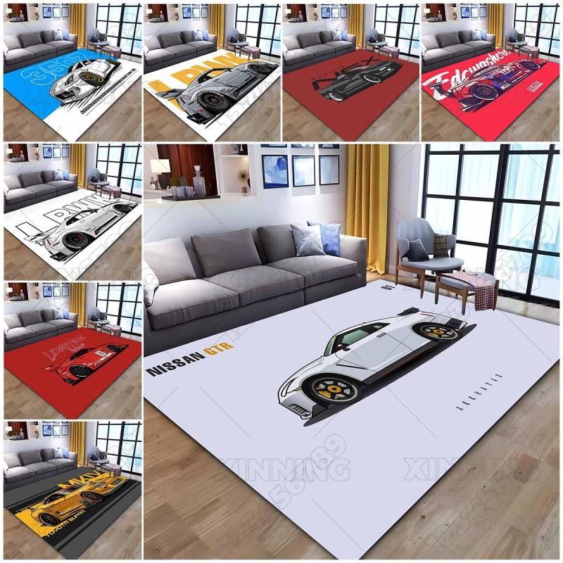 New Carpet Sofa Area Boy'S Room Supercar Pattern Floor Mat Racing Car ...