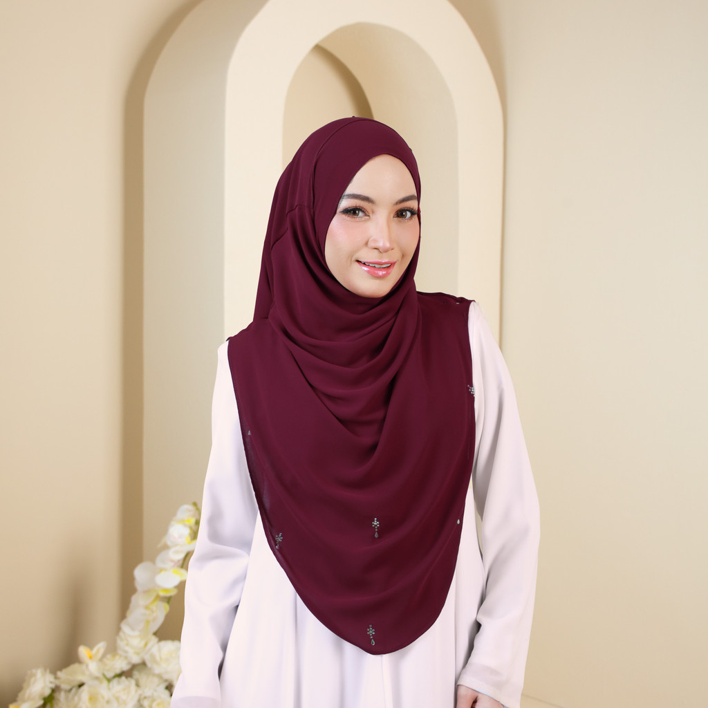 HUMAIRA PLAIN LUXE- HPL13 (BURGUNDY) | Shopee Malaysia