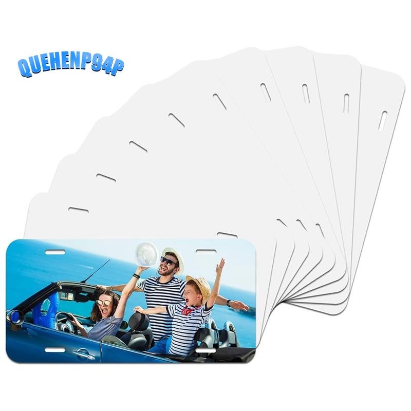 10 Pack White Sublimation License Plates - DIY Custom Aluminum Blanks
