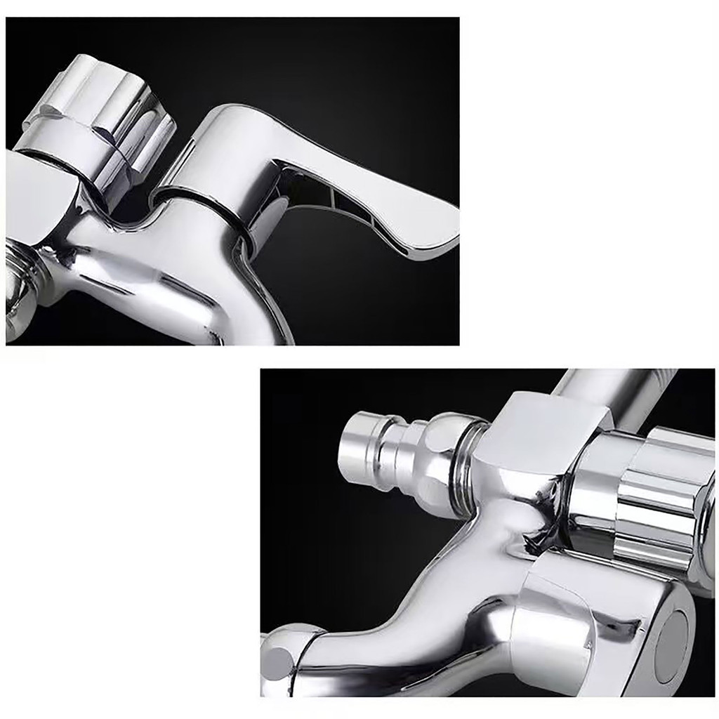 Multi-Purpose Faucet Pool Spout 2-Way Double Tap Washing Machine ...