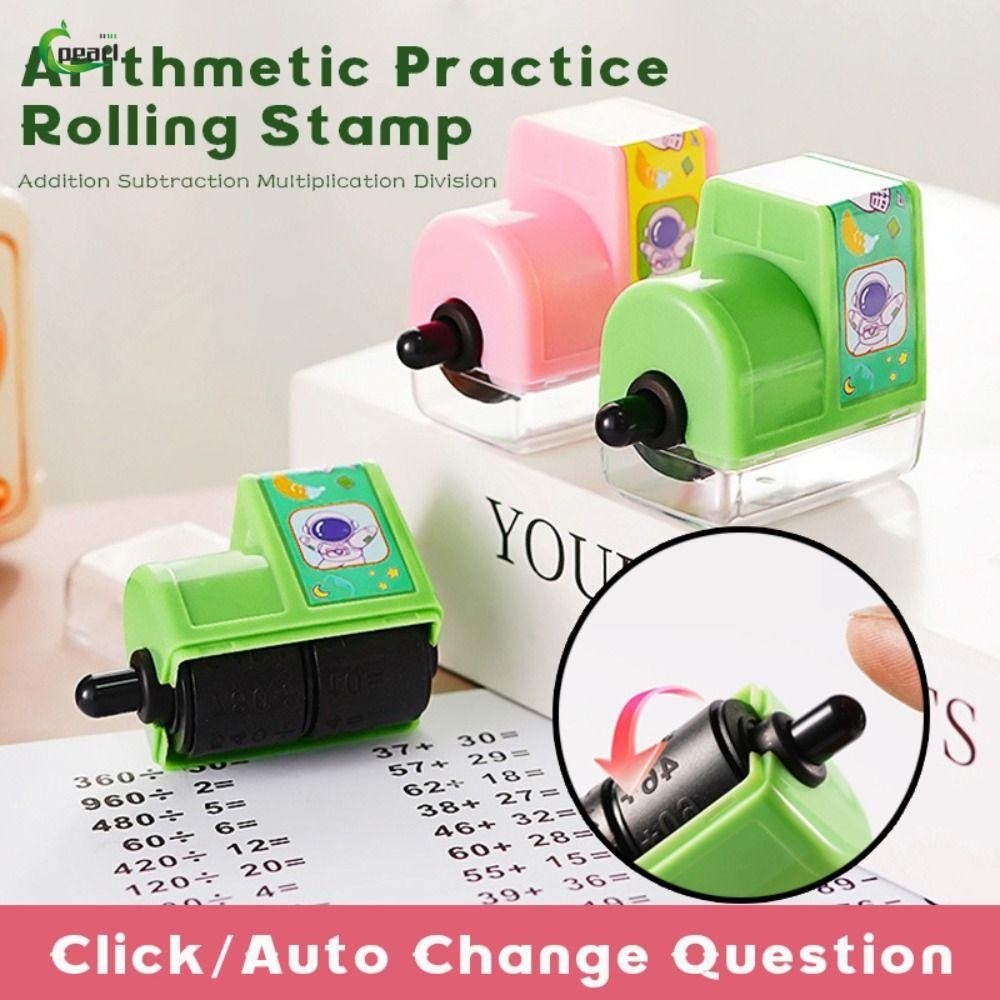 PEARL Math Rolling Stamp, Reusable Addition Subtraction Math Roller ...