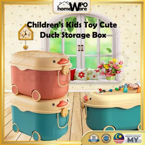Kids Toy Cute Duck Storage Box with Wheels & with Blocks base plate ...