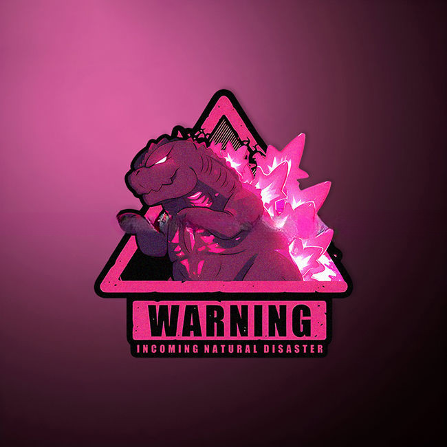 Sglink Macho Pink Godzilla Car Sticker Unique Motorcycle Electric ...