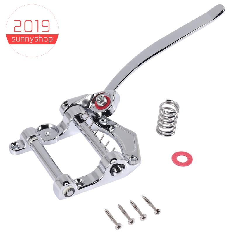 Wosthever Para Bigsby Guitarra Eléctrica Metal Tremolo Vibrato Bridge Tailpiece Parts Accesorios Para Instrumentos Musicales Plata - Foto 3