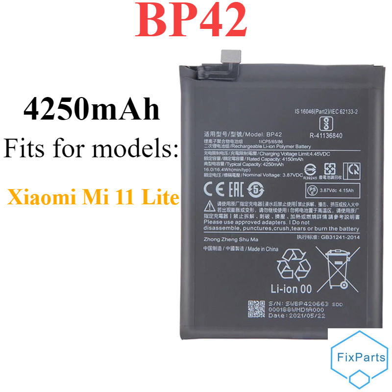 For Xiaomi Mi 11 Lite Battery BP42 Replacement 4250mAh | Shopee Malaysia