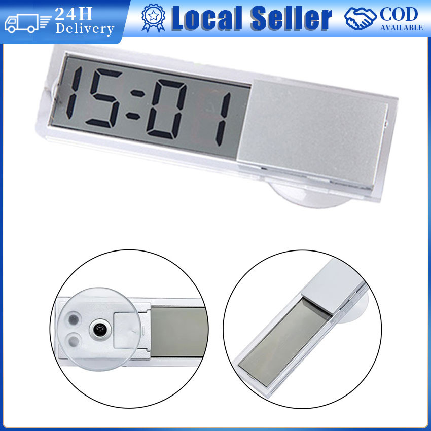 High Quality Electronic Clock Transparent Car Interior Sucker Type lcd ...