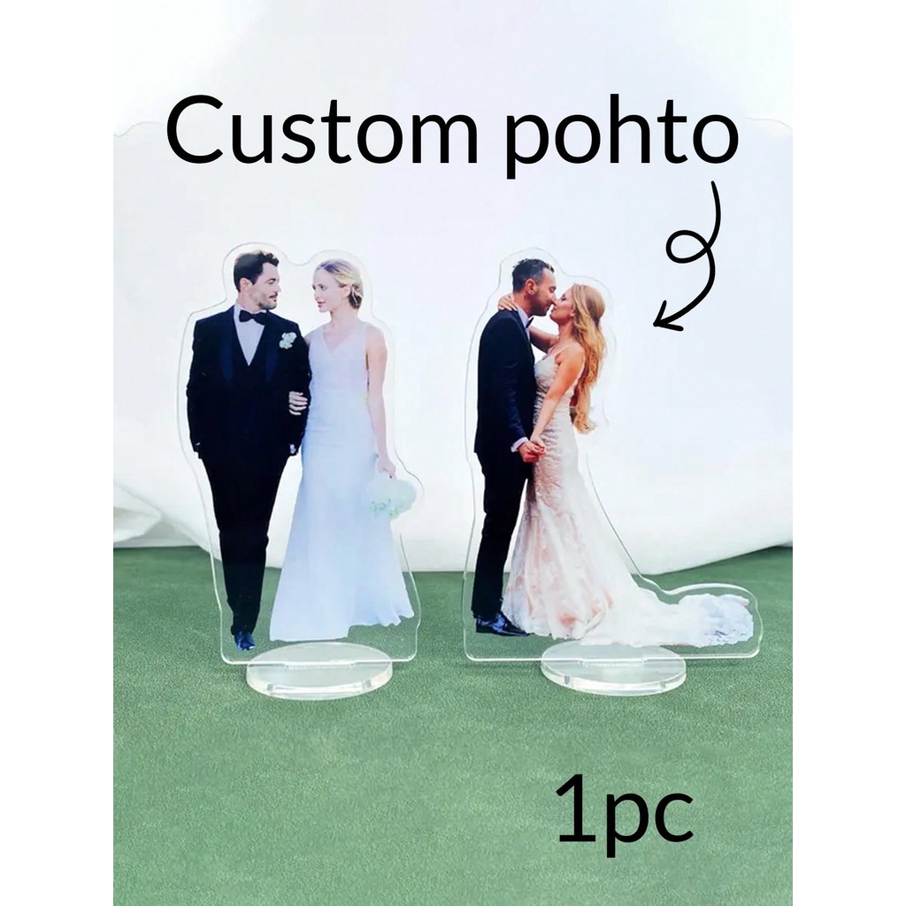 Custom Photo Wedding Human Acrylic Desktop Standee, Personalized Holder ...