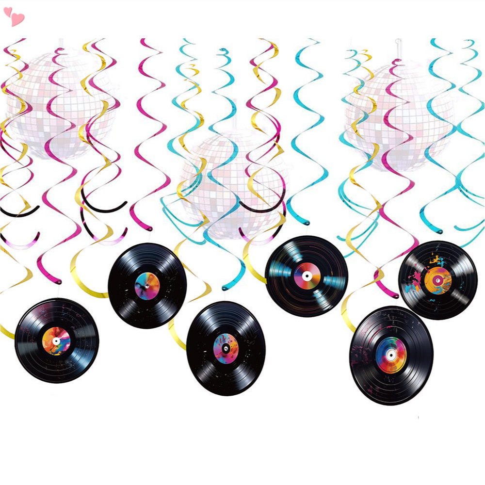 6 Pcs Rock and Roll Music Party Decorations Retro 90s Theme Party ...