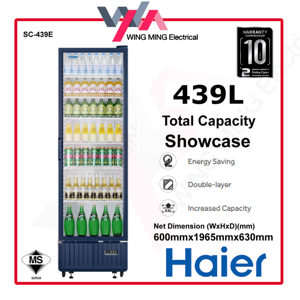 Haier 439 L Display Showcase Chiller SC‑439E | Double‑Layer Glass ...