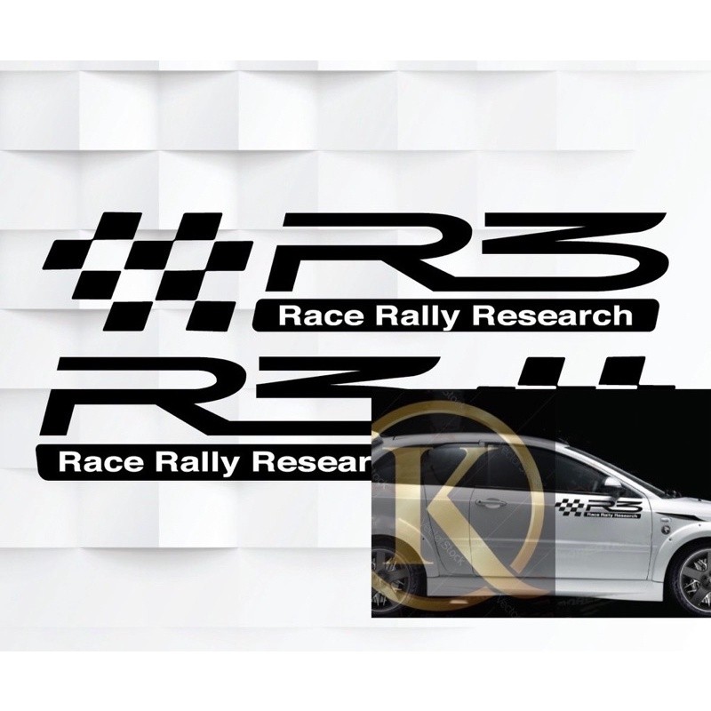 K169# R3 Racs Rally Research Side Door Decal Stickers | Shopee Malaysia