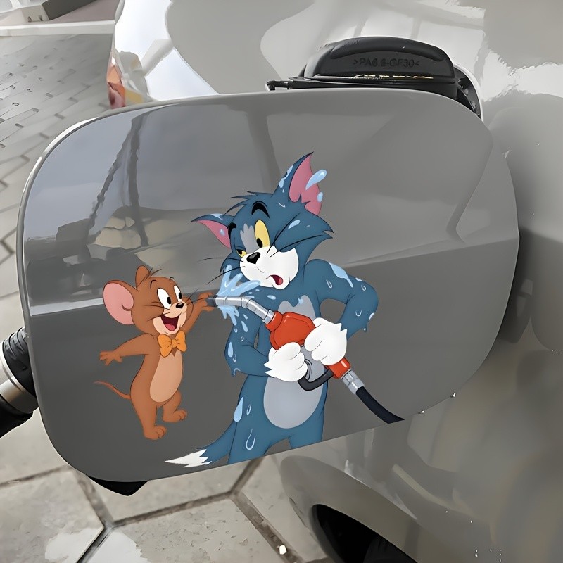 Tom & Jerry Funny Car Gas Cap Sticker Decal - Self-Adhesive Vinyl ...