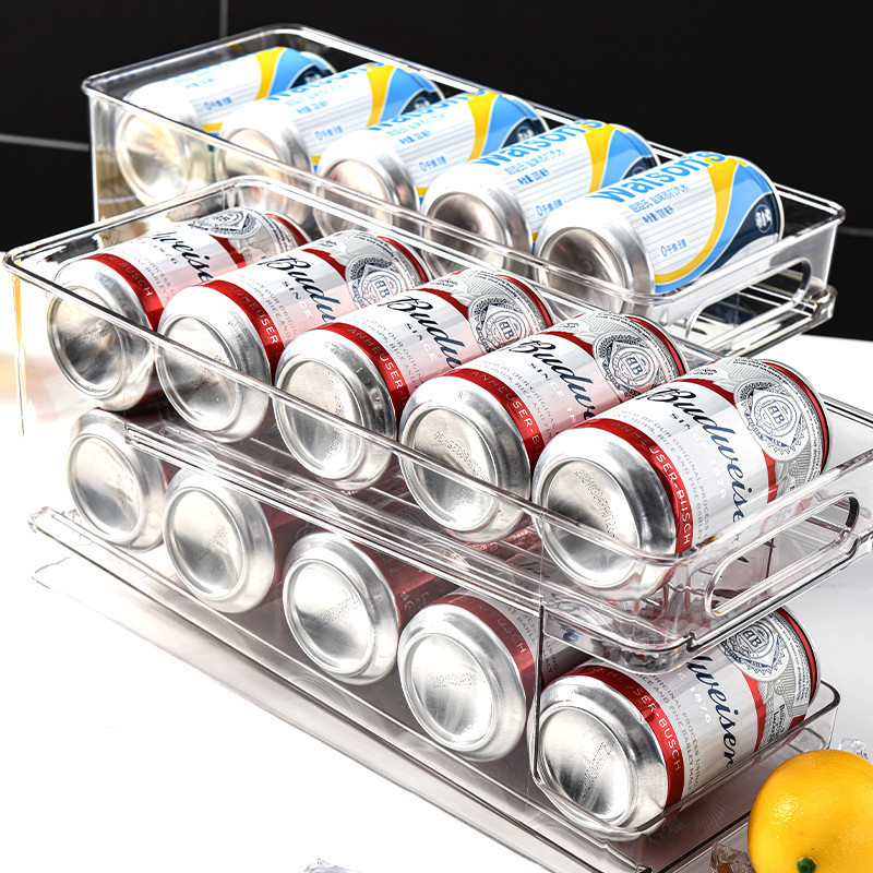 Refrigerator Beverage Beer Storage Box Double-Layer Rolling Design Can ...
