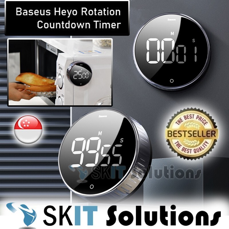 Baseus Heyo Rotation Countdown Timer Large LCD LED Display Magnetic ...