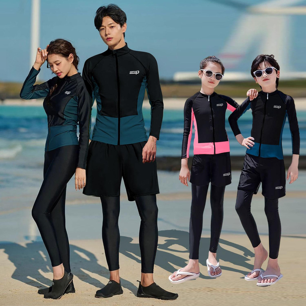 [M6258] Sun Protection Rash Guard Set Family Couple Long Sleeve Quick ...