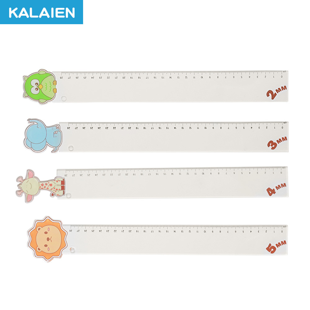 KALAIEN 4 Pattern Cartoon Animals Ruler 1 Pair Acrylic Rulers DIY ...