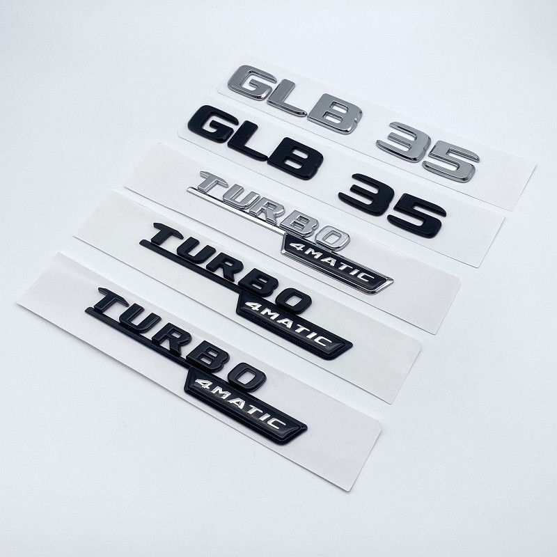 2017 Glossy Black Silver Letters GLB35 Turbo 4matic Emblem for Mercedes ...