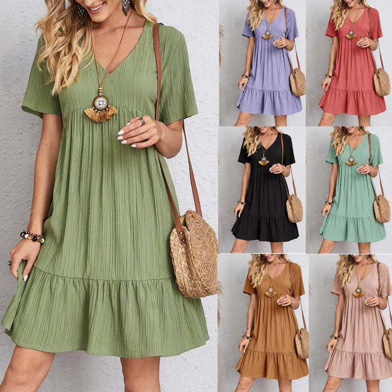 European And American Women's Clothing Solid Color Slim Fit Long Dress