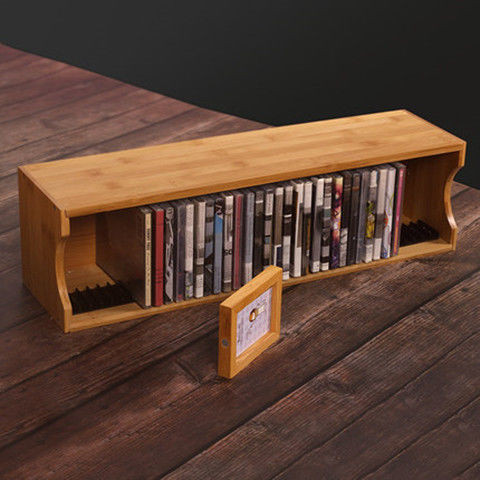 Solid Wood Storage Rack PS4 Game Disc Rack Desktop Rack Solid Wood Blue ...