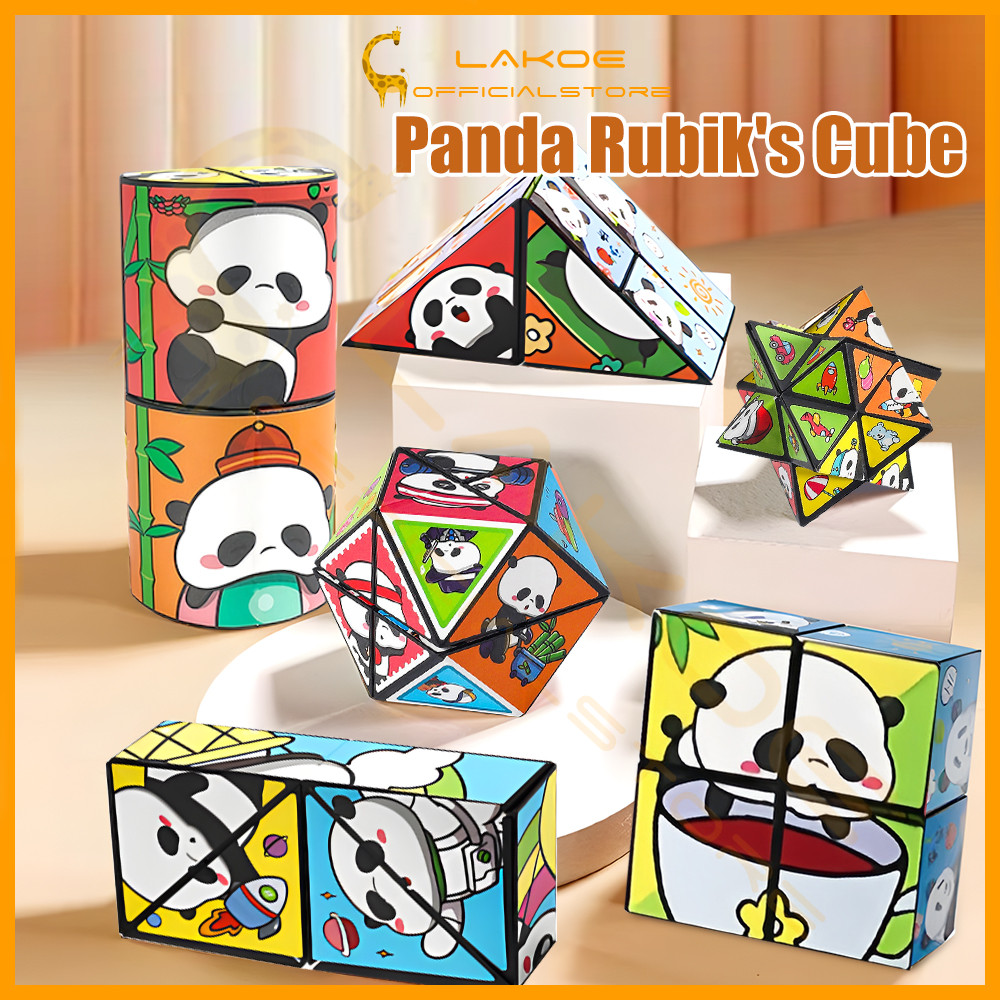 LAKOE Kids Magnetic Cube Panda Magic Cube Magnet Puzzle Cube Variety ...