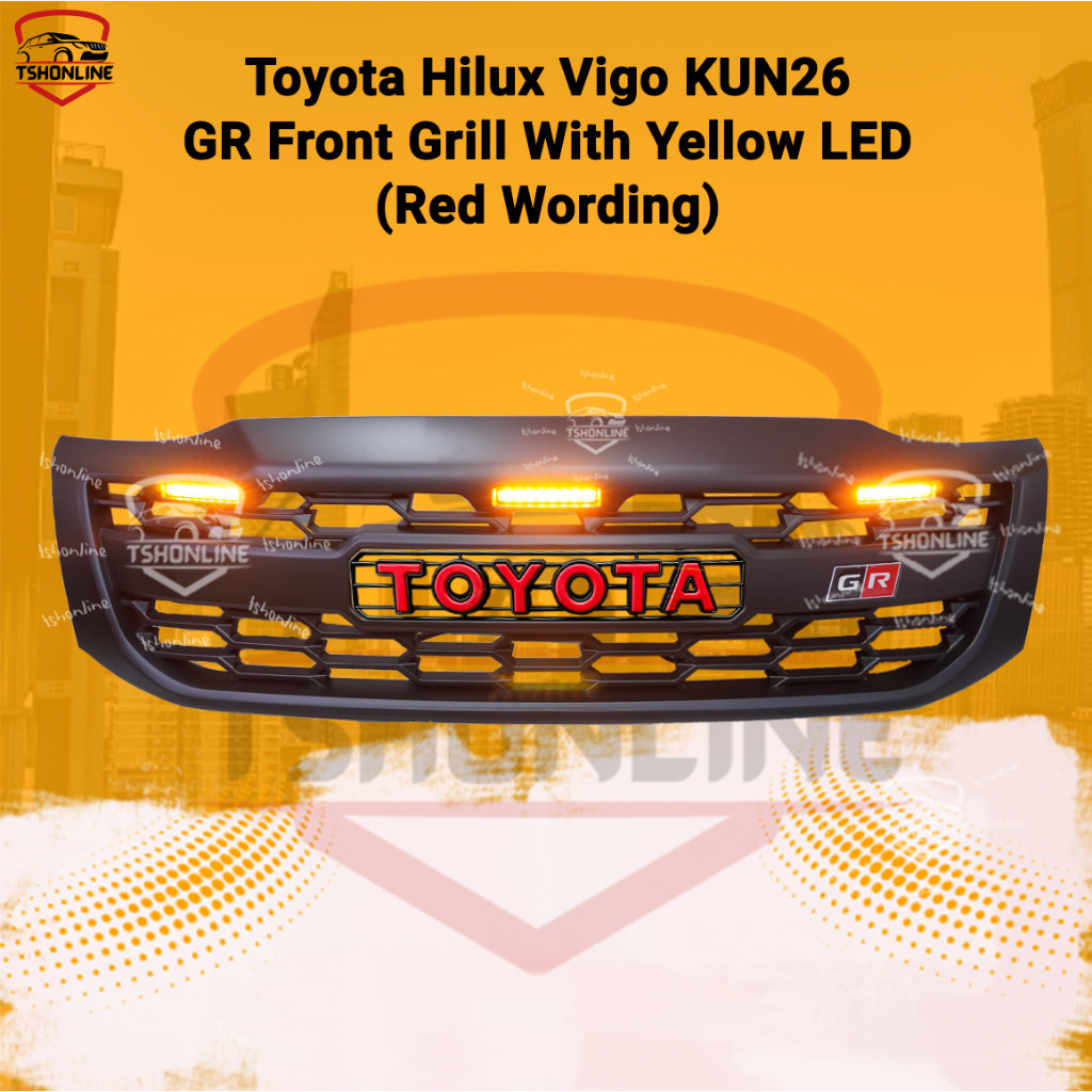Toyota Hilux Vigo Front Grill 2012-2015 (Yellow LED) KUN26 Front Grille ...