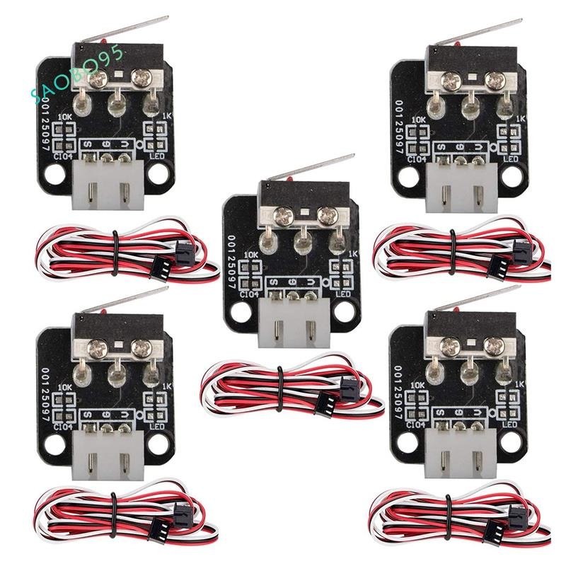 5Pcs 3Pin for End Stop Limit Switch with Cables,3D Printer Limit ...