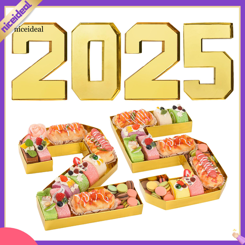 {N6}4Pcs 2025 Cardboard Number Box Fillable Tray for Charcuterie Candy ...