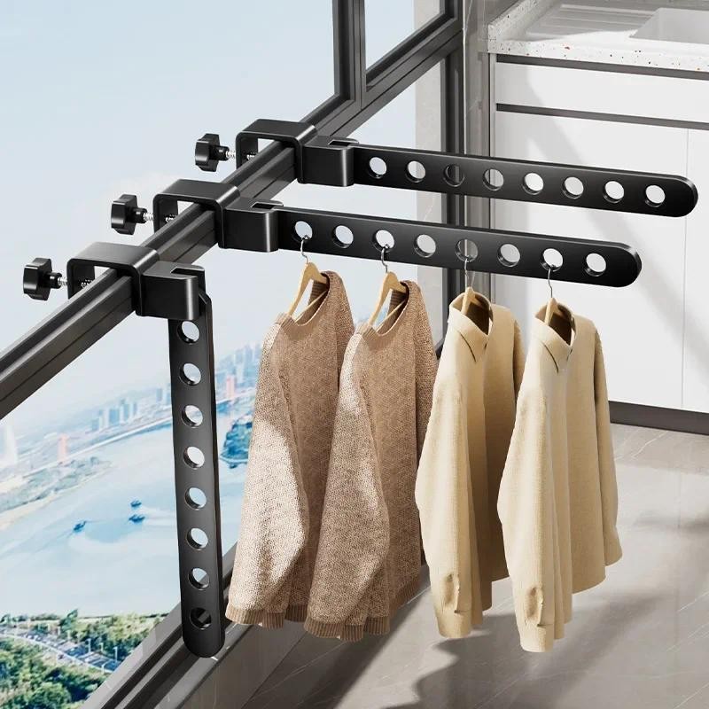 (Ready Stock)Adjustable Window Clothes Drying Rack, Foldable Window ...