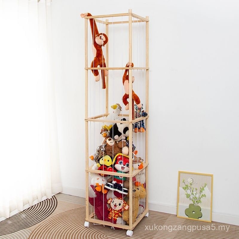Cotton Doll Storage Bucket Plush Toy Clothes Doll Transparent Rack Doll ...