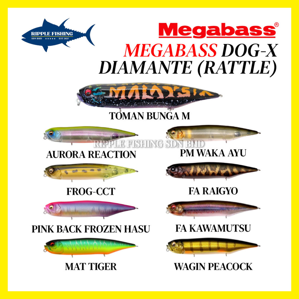stickbait megabass dog x diamante rattle in