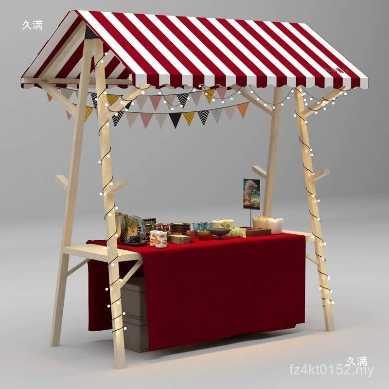 Solid Wooden Fabric Shopping Mall Stall Market Foldable Snack Truck ...