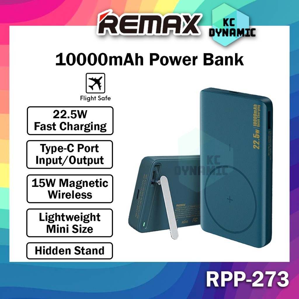 Remax RPP-273 10000mAh Powerbank Magnetic Wireless Power Bank 22.5W ...