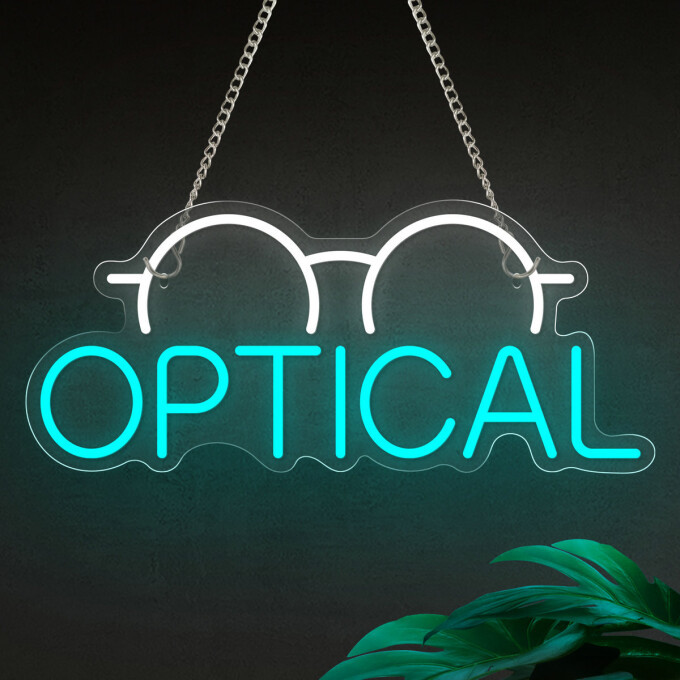 White Optical Glasses [40 * 17cm] USB Neon Sign, Christmas LED Neon ...