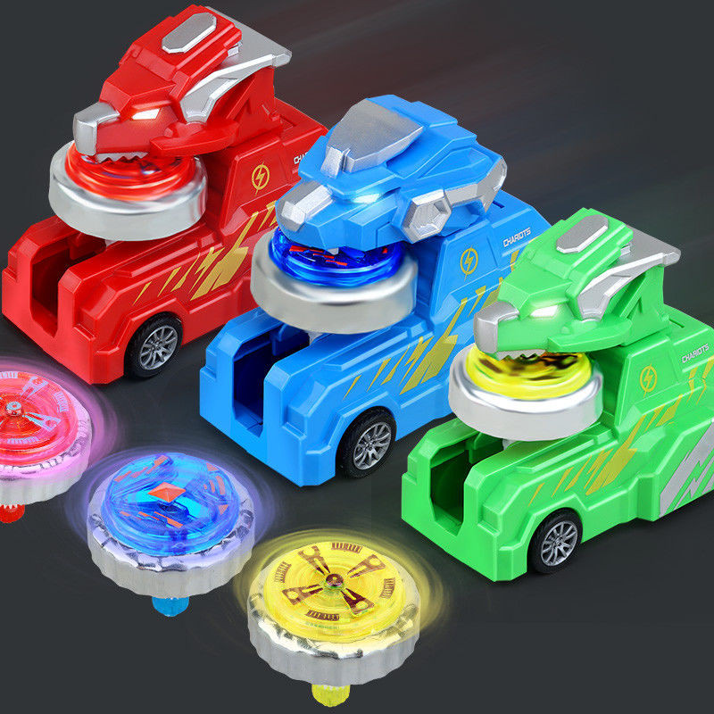 Magic Dinosaur Alloy Spinning Top Gun Toy Chariot Luminous Rotating ...