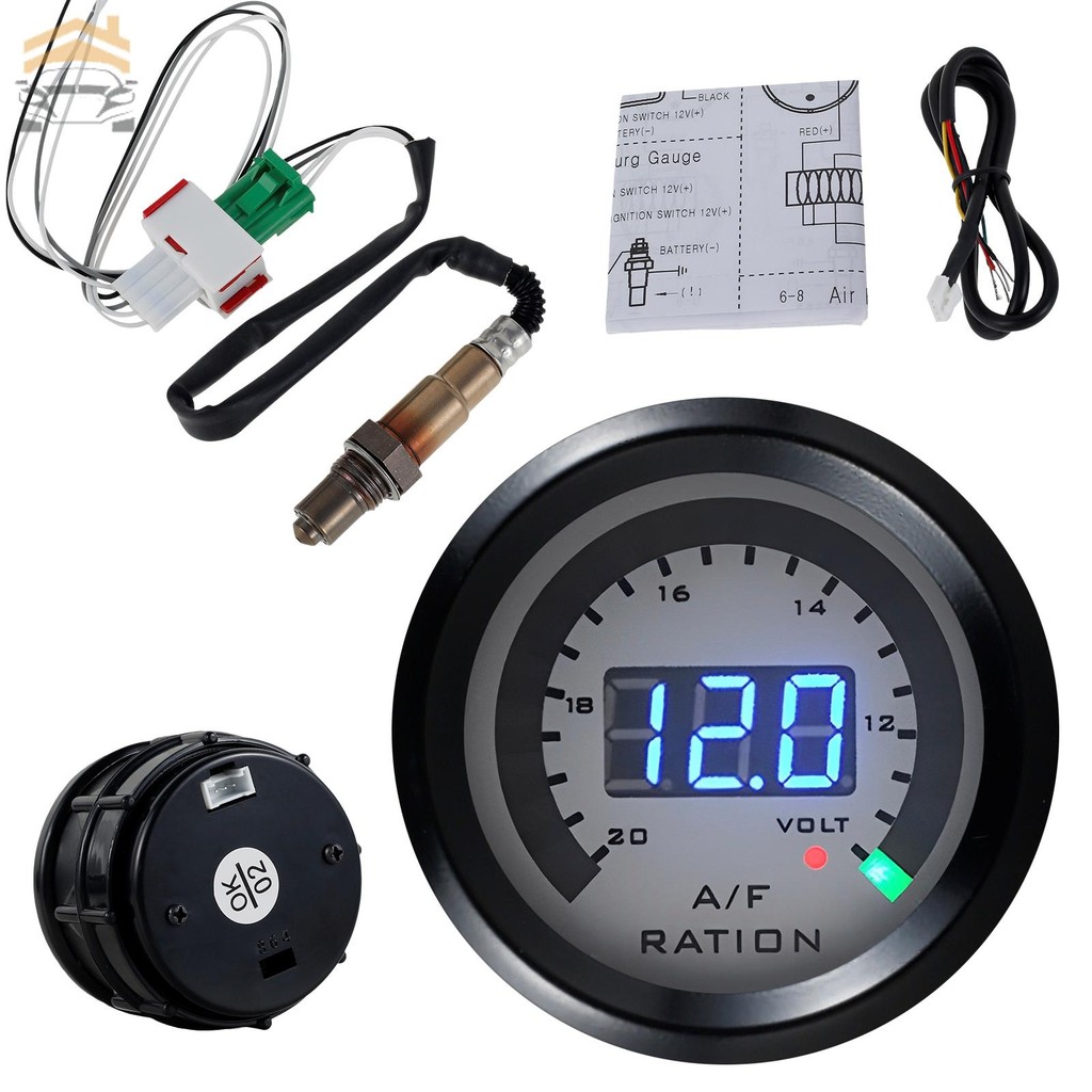 Air Fuel Ratio Gauge 52mm/2inch 12V Precise AFR Gauge Kit with O2 ...