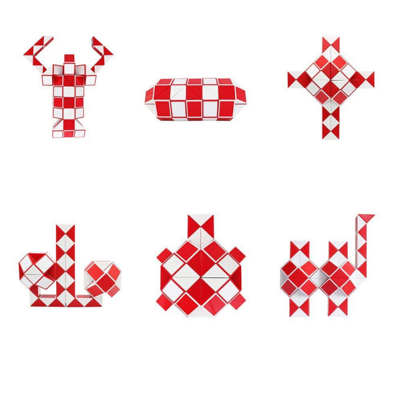 QiYi Magic Snake 24/36/48/60/72 Blocks Variety Magic Ruler Cube Puzzle ...
