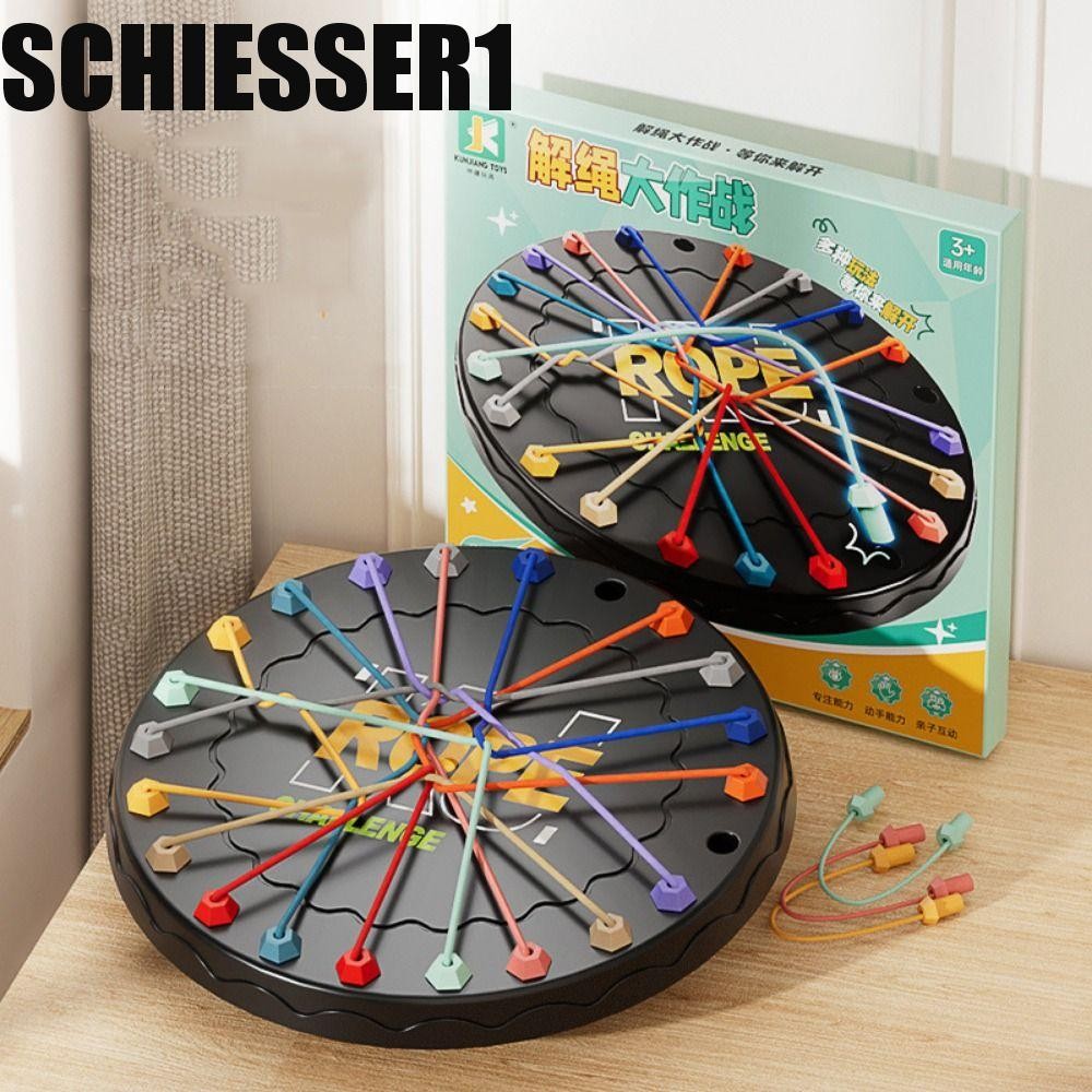 SCHIESSER1 Montessori Rope Knots Toy, Challenge Color Brain Strategy ...