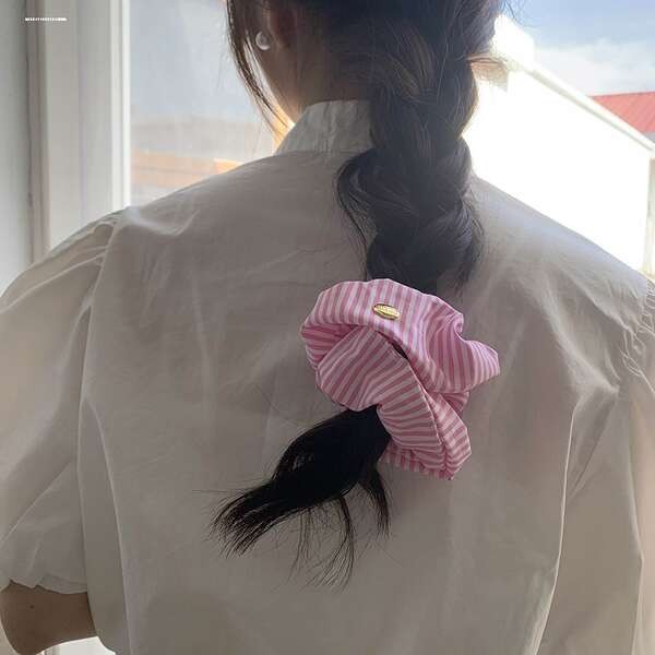 hair rope getah rambut Berulang-alik dengan tali leher rambut berjalur ...