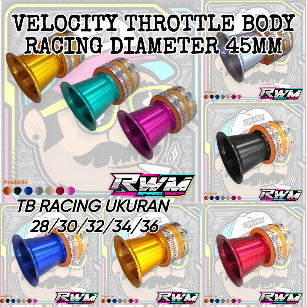 VELOCITY THROTTLE BODY TB RACING 28/30/32/34/36 DOWNDRAFT RUBBER ...