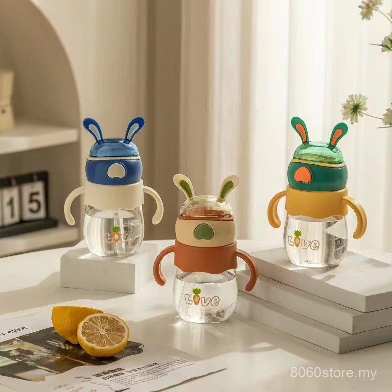 New Cute Cute Cute Rabbit Straw Cup Kindergarten Direct Drinking Handle ...